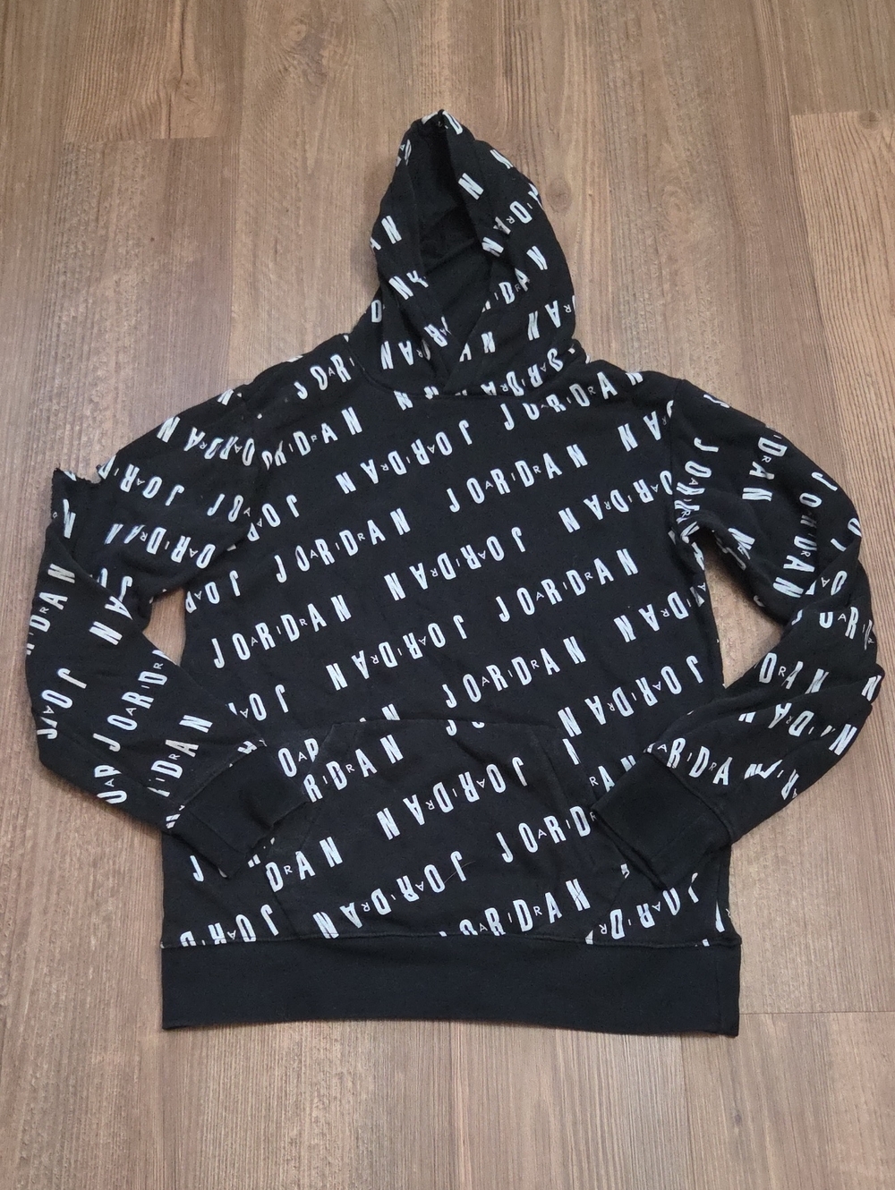 Jordan Boys Black Allover Logo Hoodie